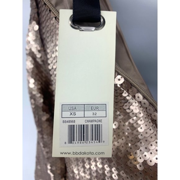 BB Dakota Champagne Sequins Mini Dress NEW WITH TAGS size XS - Picture 6 of 7